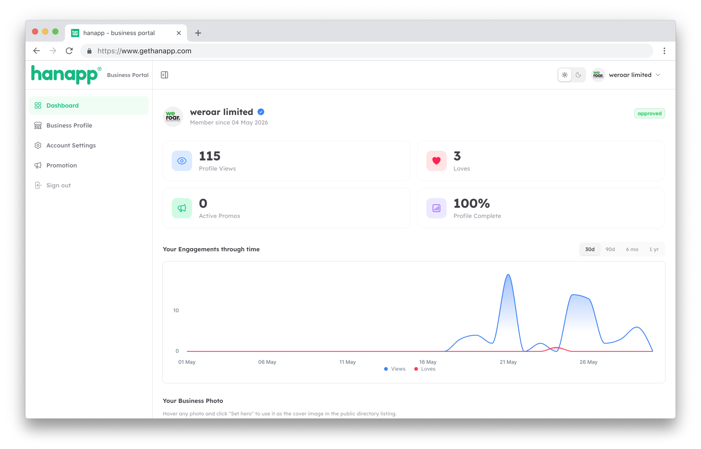 Hanapp Business Portal