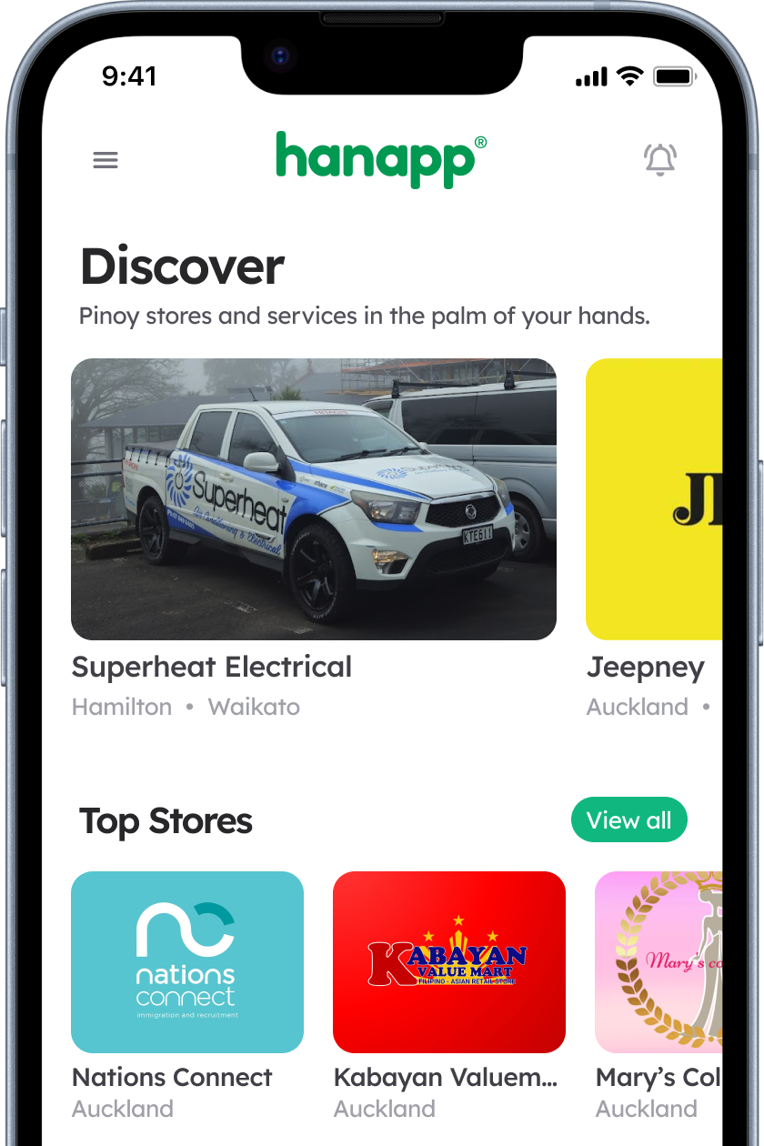 hanapp mobile screen
