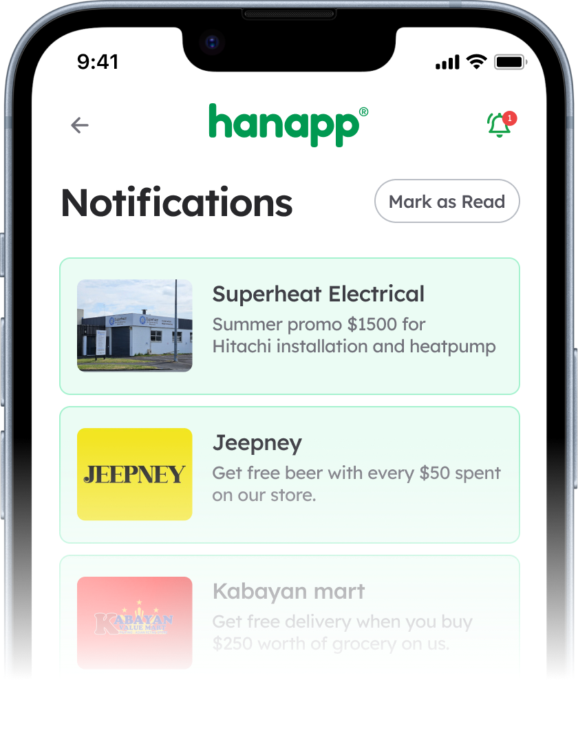 hanapp app screen